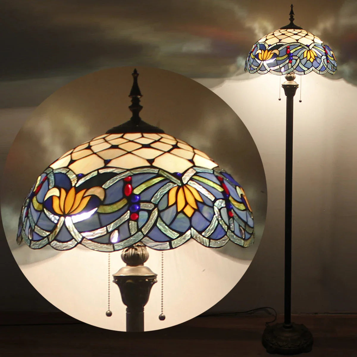 Lotus Tiffany Vloerlamp